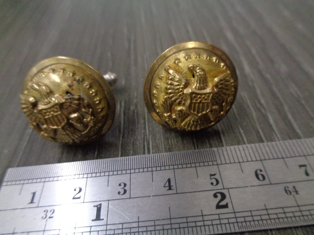 US MILITARY STAFF OFFICER Cufflinks Gold plated JOHN G HASS LANCASTER PA VINTAGE
