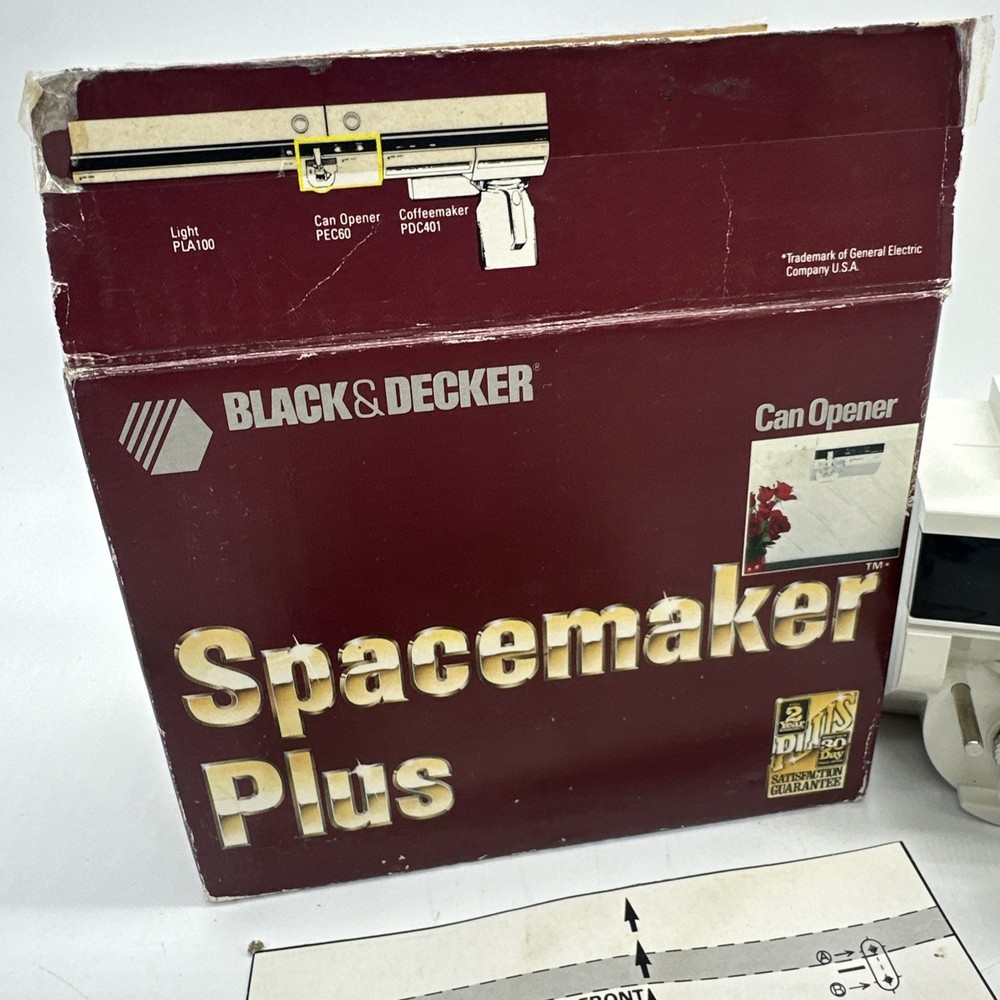 Vintage Black & Decker Space Maker Plus Can Opener PEC60 Spacemaker