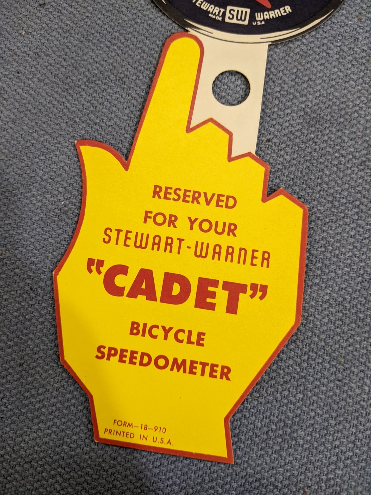 NOS Vintage Original Stewart Warner CADET Bicycle Speedometer Dealer Display