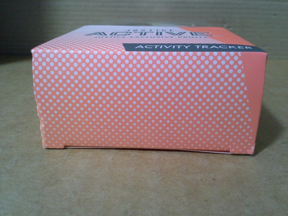 Justice Active Activity Tracker Multi-Color "Go For It" Band. Damage Box