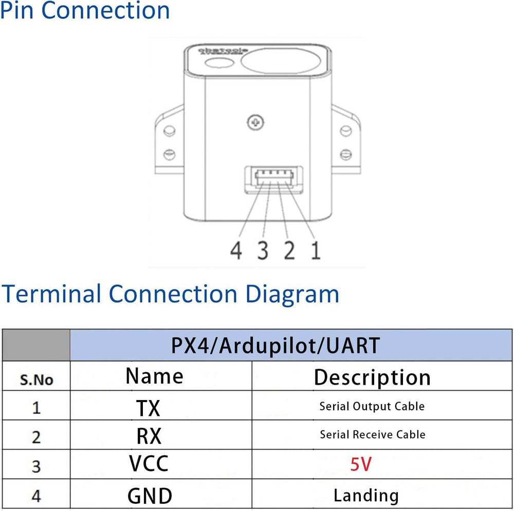 Laser Rangefinder Sensor (For Drone Altitude Hold and Obstacle Avoidance, and Ro