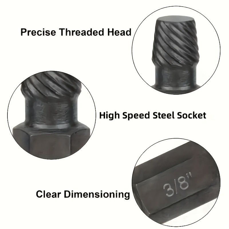 10-Piece Screw Extractor Set - For Removing Damaged Screws, Multiple Sizes