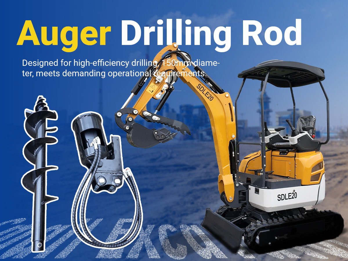 200mm Auger Drill with Hoses for 1-1.8 Ton Mini Excavator