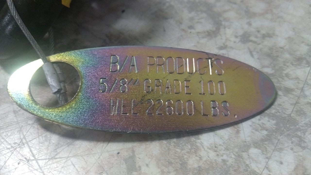 B/A Products Co. G10-5810SGG 5/8 In Overall Hook Size 10 Ft L Recovery Chain