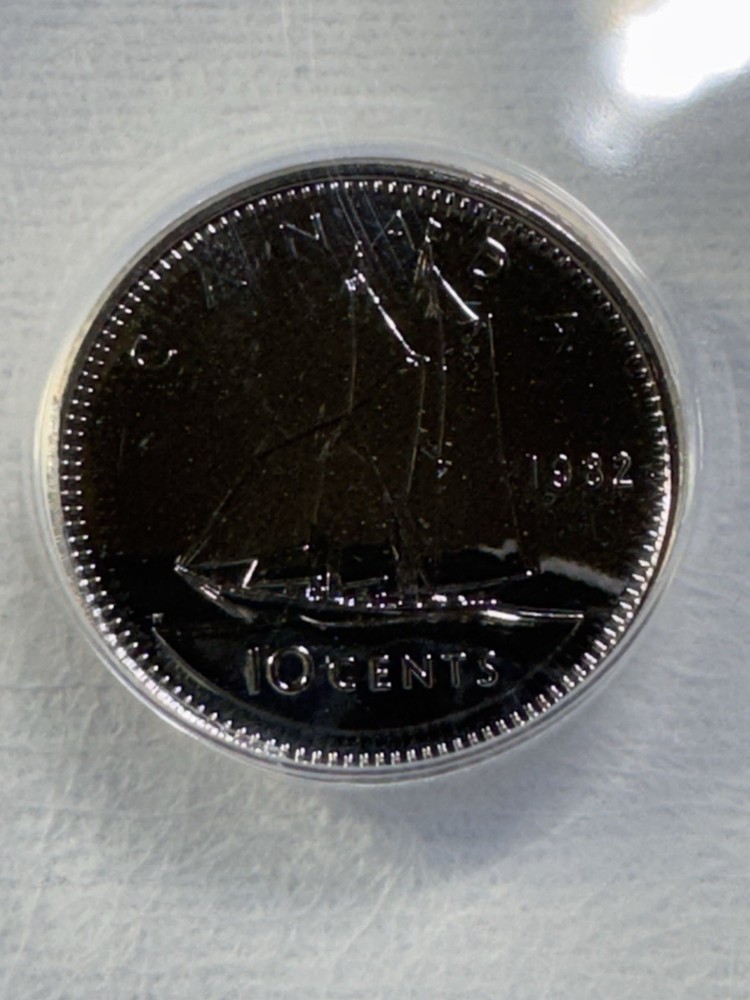 1982 Canada 10 Cents Proof Like Graded MS 65 by ANACS