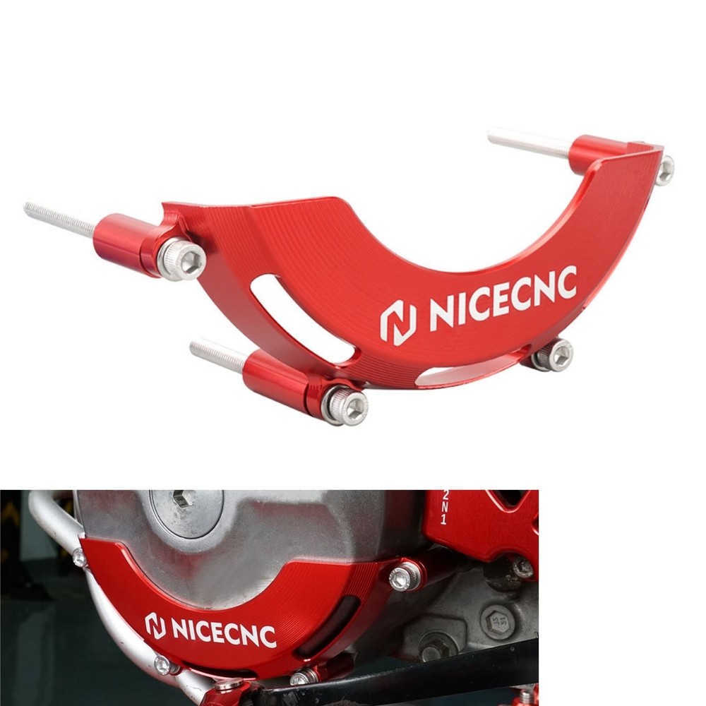 NICECNC Red Engine Alternator Cover Guard Protector Aluminum Compatible with ...