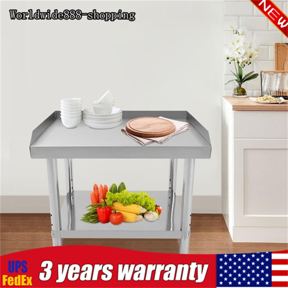 Adjustable Stainless Steel Work Table with Double-Tier Design for Versatile Use
