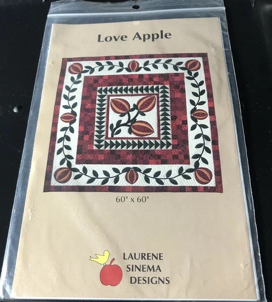 LOVE APPLE 60”x60” Quilt Pattern JACOBEAN Design Sewing Craft