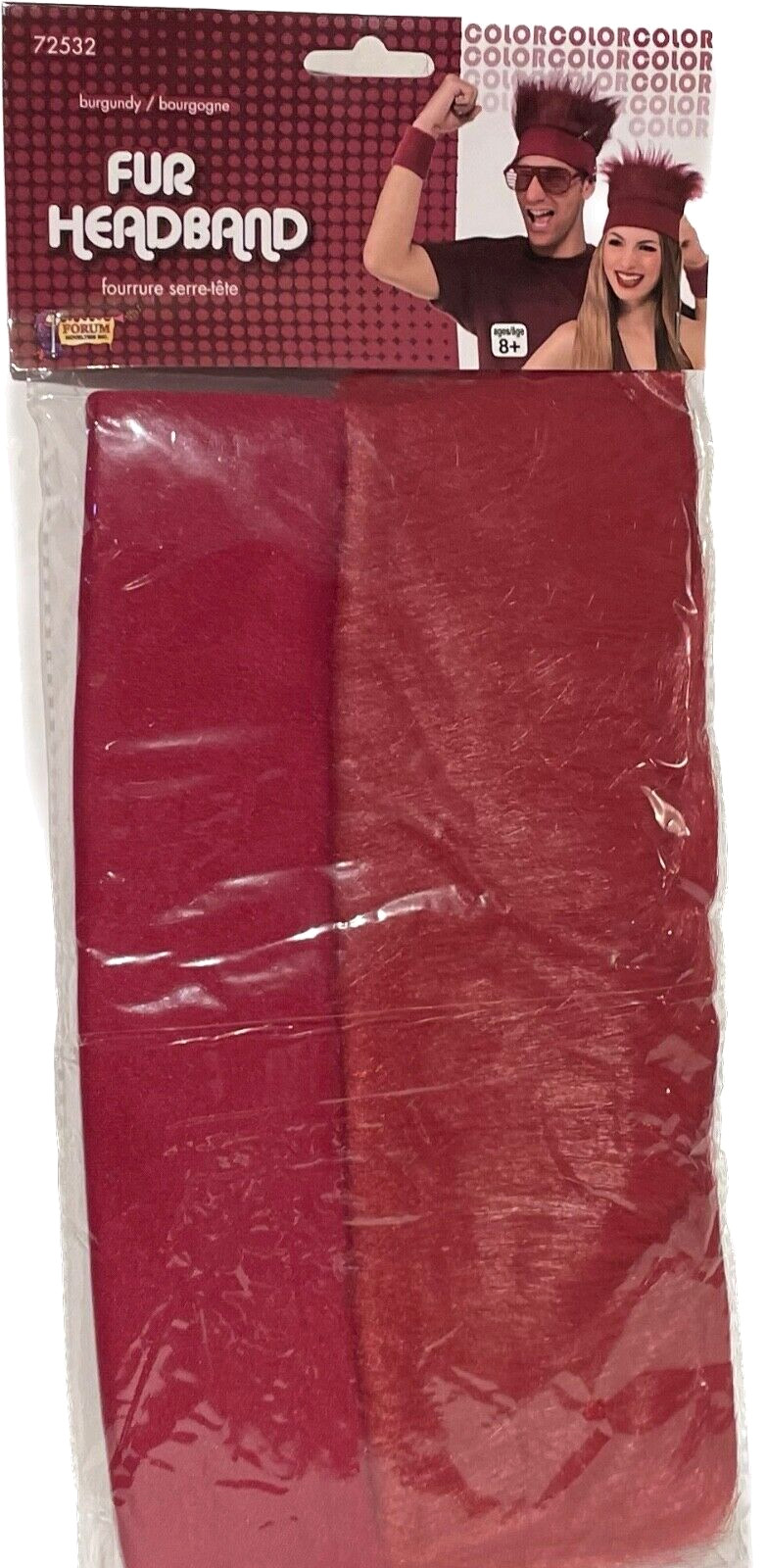 Burgundy Red Fur Headband Funny Clown Wig Punk Spike Hair Hat