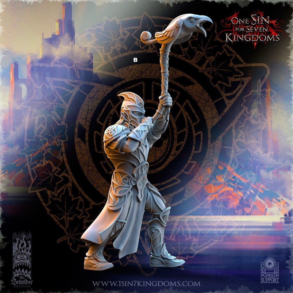 SilverMoor Elf Command unit | The Beholder Miniatures