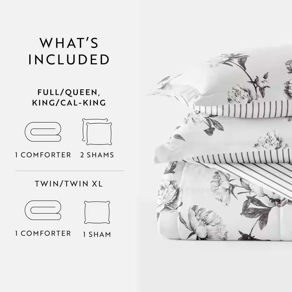 Patterned Reversible Microfiber All Season Down-Alternative Ultra Soft King Comf