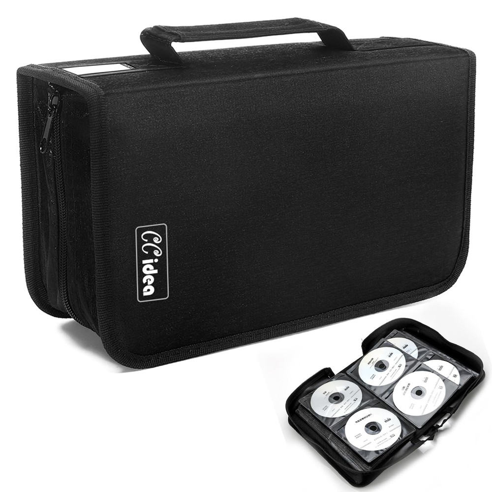 CCidea CD Case DVD Storage Holder, 128 Capacity Cases 128capacity, Black