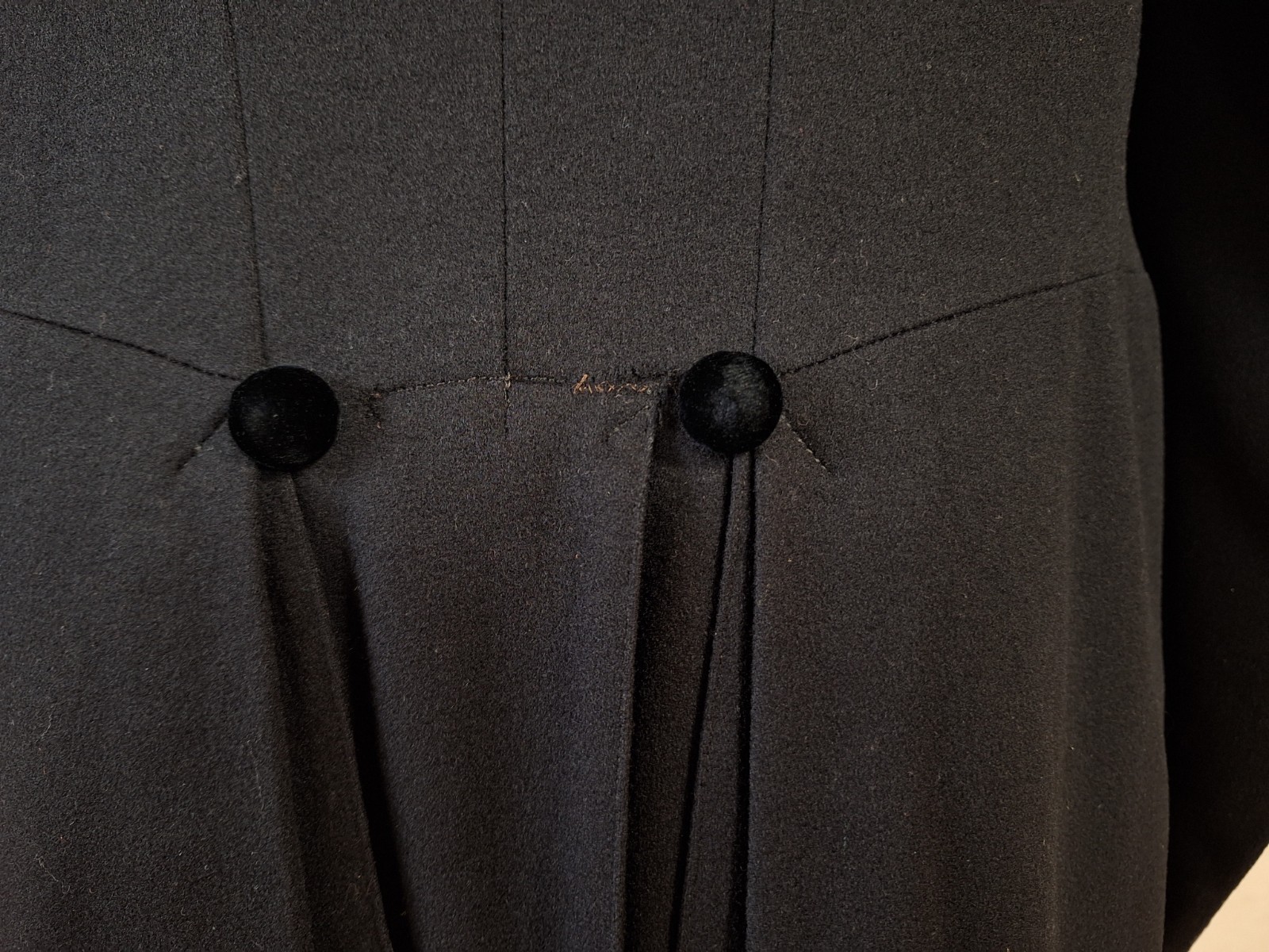 Antique Men's Black Single Breasted Frock Coat 36R S Vtg 1900s Victorian Masonic