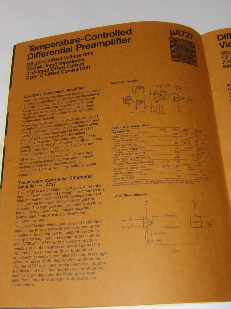 1968 FAIRCHILD SECOND GENERATION LINEAR INTEGRATED CIRCUITS BROCHURE/APPLICATION