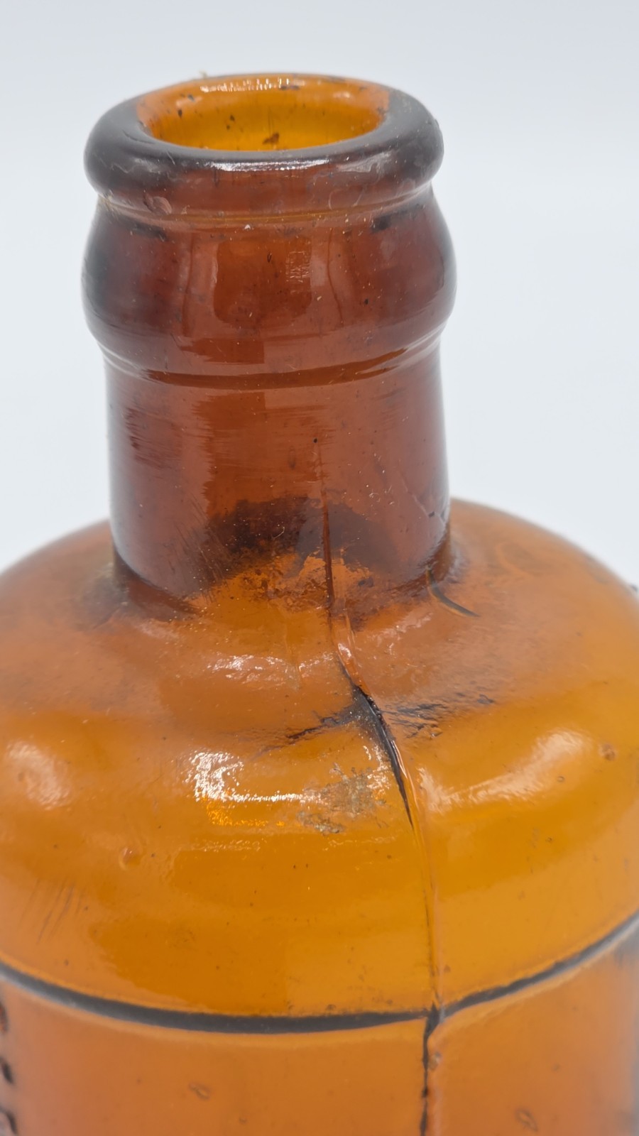 5.75" Sanford's Inks And Library Paste C. 1890 Antique Ink Bottle Applied Lip