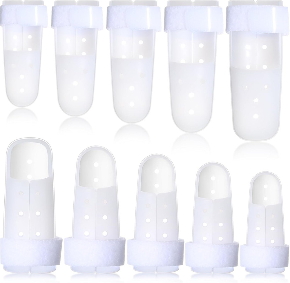 10 Pcs Finger Splints Mallet Finger Brace Joint Support Protector 5 Sizes