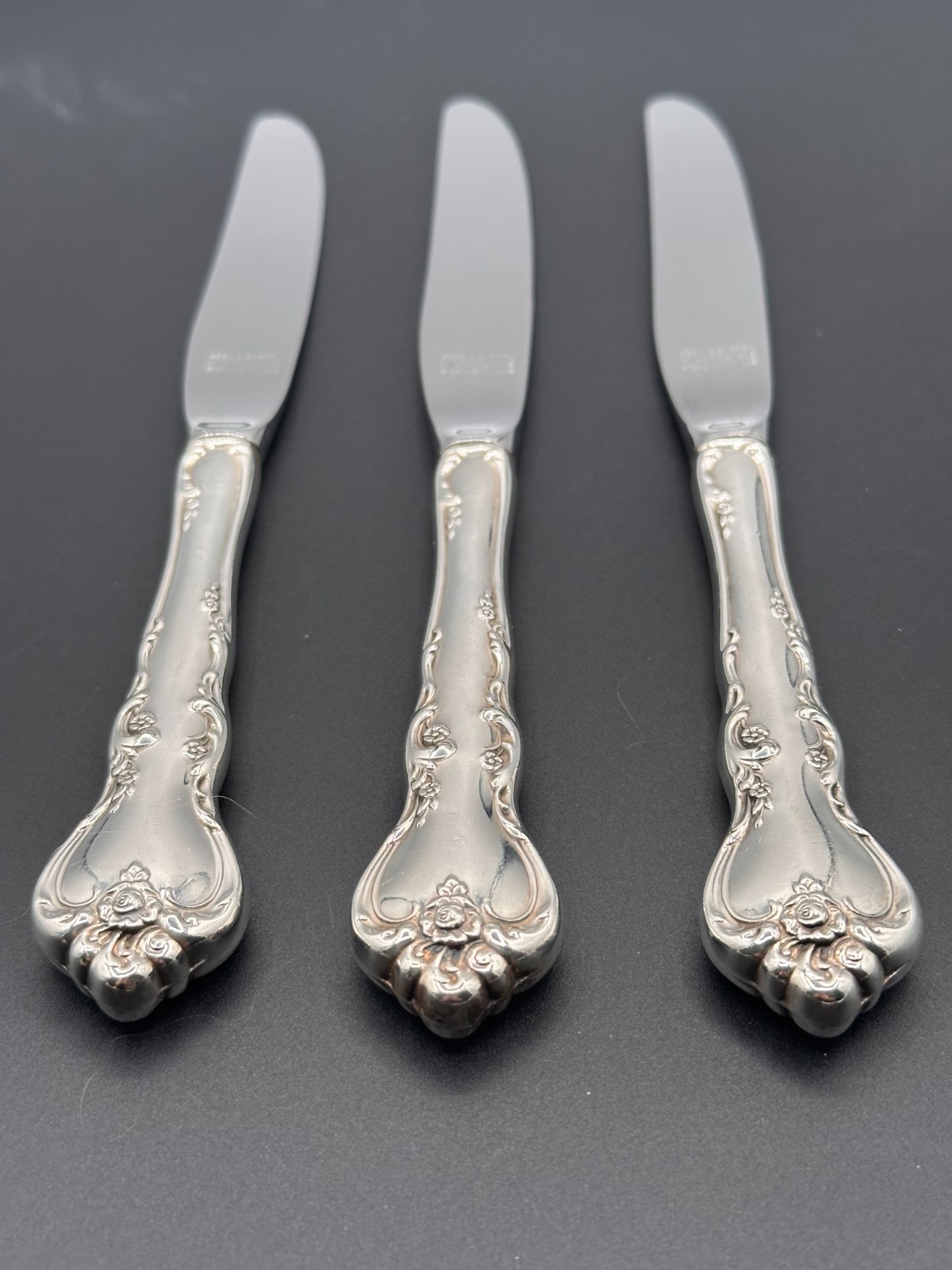 Reed & Barton Savannah Sterling Handle Dinner Knives Set of 3 No Monogram