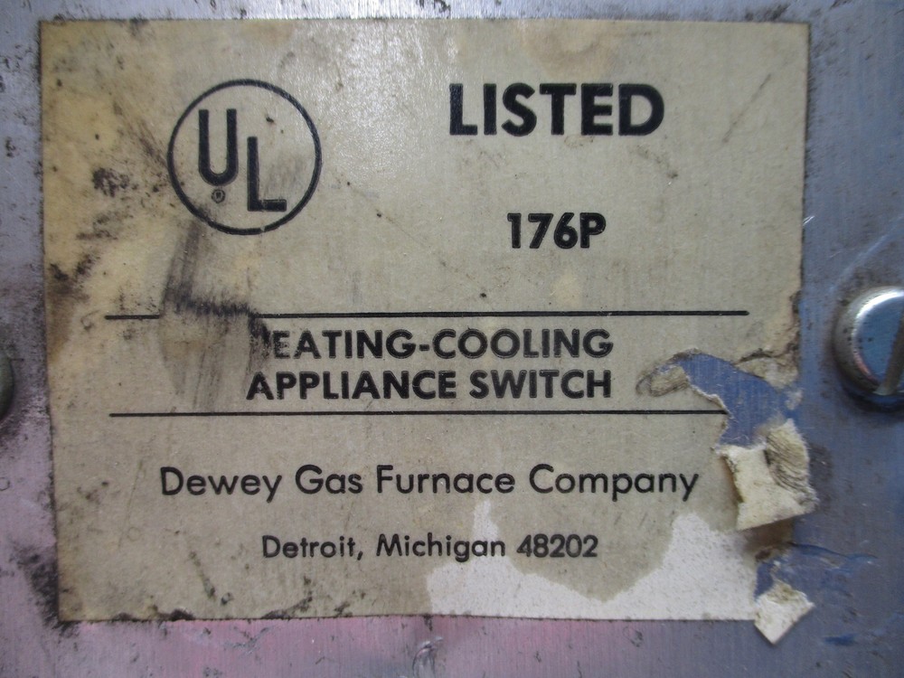 DEWEY 176P PRESSURE SWITCH UNMP