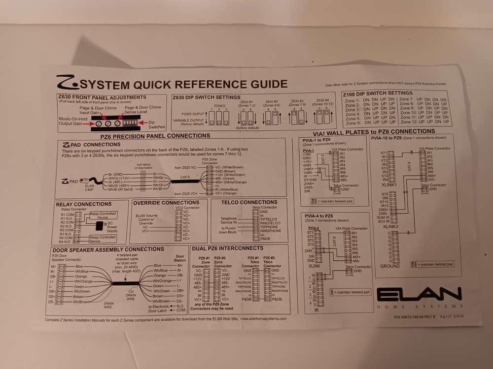 ELAN HOME SYSTEMS Z090 PROGRAMMING MODULE