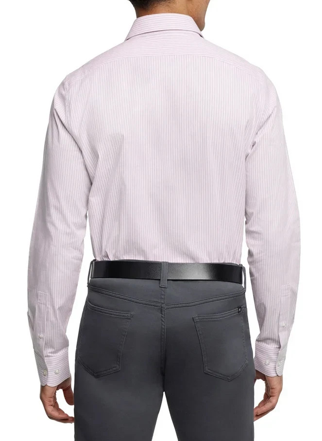 Banana Republic Men's Slim Fit Stretch Poplin Shirt Pink Size L