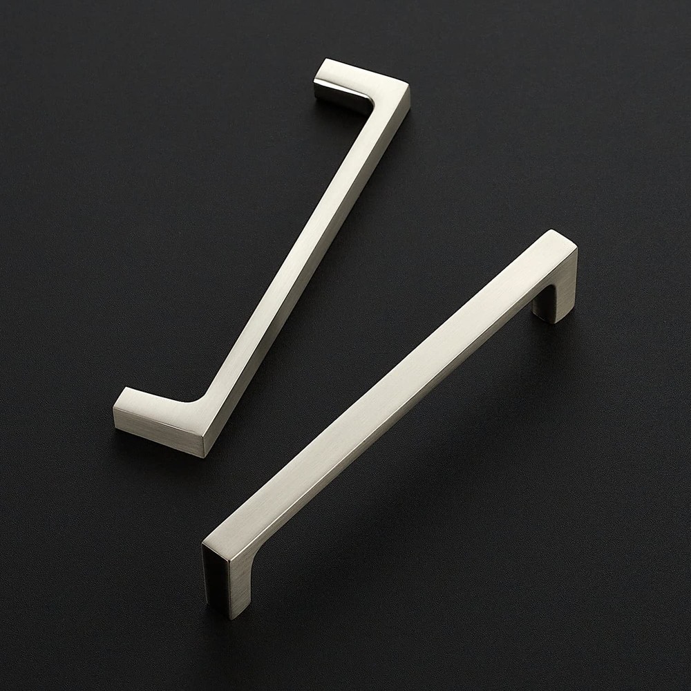 30 Pack Solid 5 Inch Square Cabinet Handles - Brushed Nickel Pulls for Kitche...