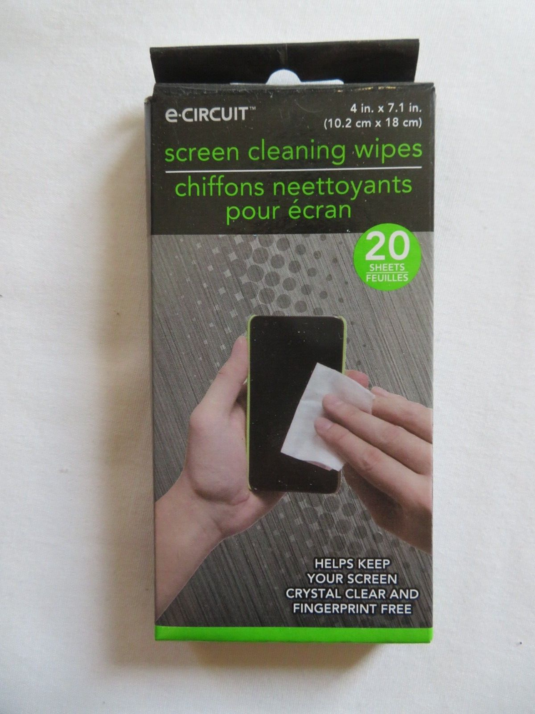(4) Boxes e-Circuit Screen Cleaning Wipes 4" x 7.1" 20-Count Per Box / 80 Total