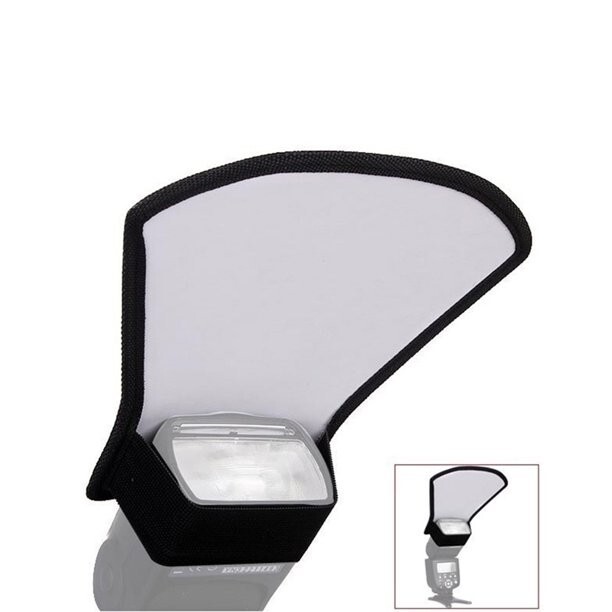 Two-Side Flash Diffuser Silver/White Reflector for Speedlite Canon Nikon Sony