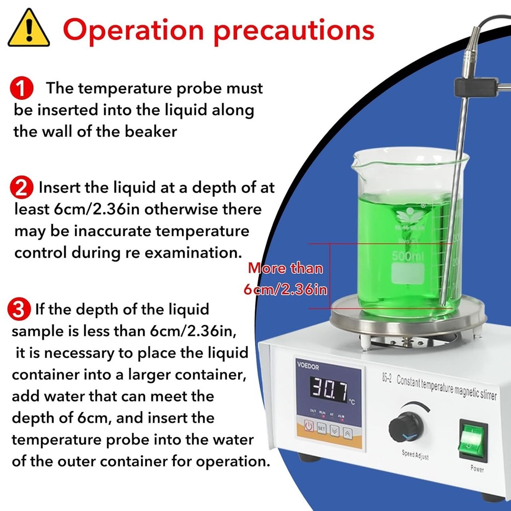 Precision Digital Stirring System with Adjustable Temperature Probe - 250W Rated