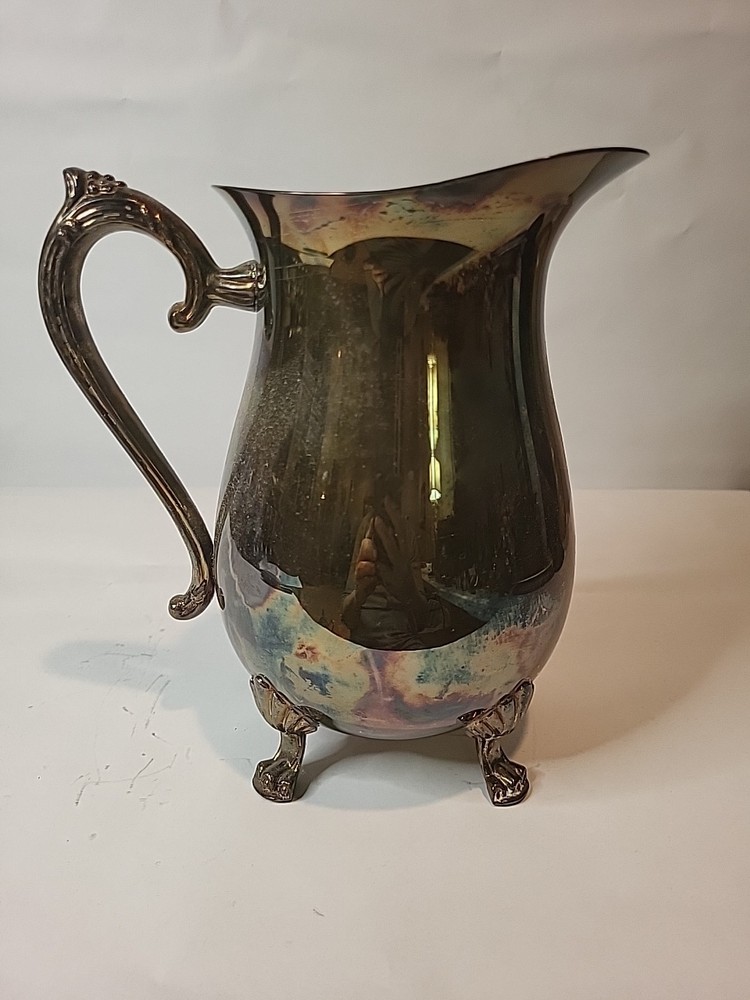 Vintage Silver Plated Footed Pitcher By Leonard.