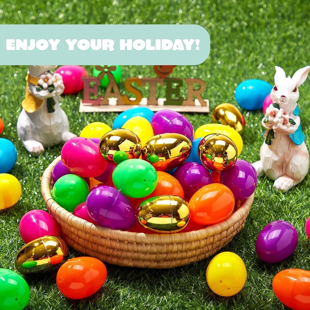 500PCS Colorful Easter Eggs with Golden Eggs