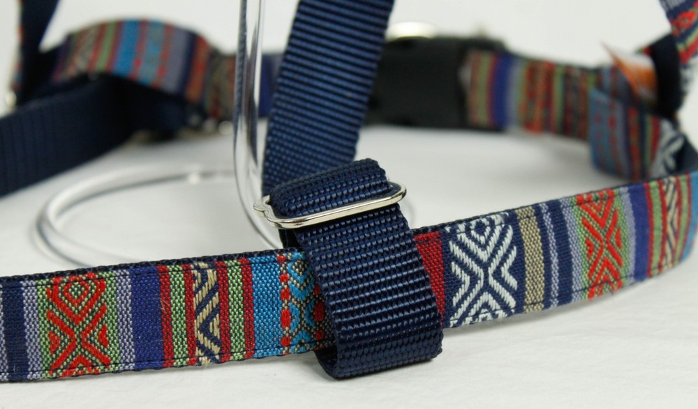 Marityn Aztec Blue Red Size Large Dog Harness