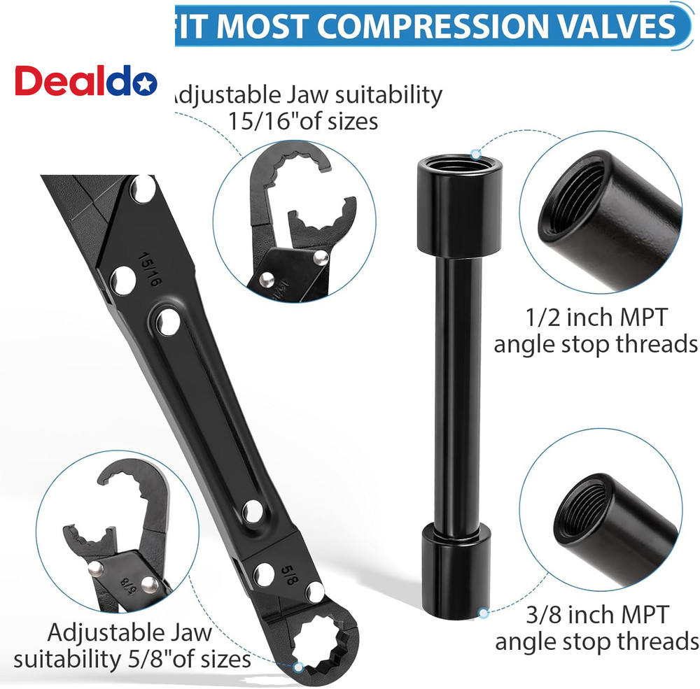 Plumbing Tools, Angle Stop Removal Tool with Compression Sleeve Puller Tool 1/2,