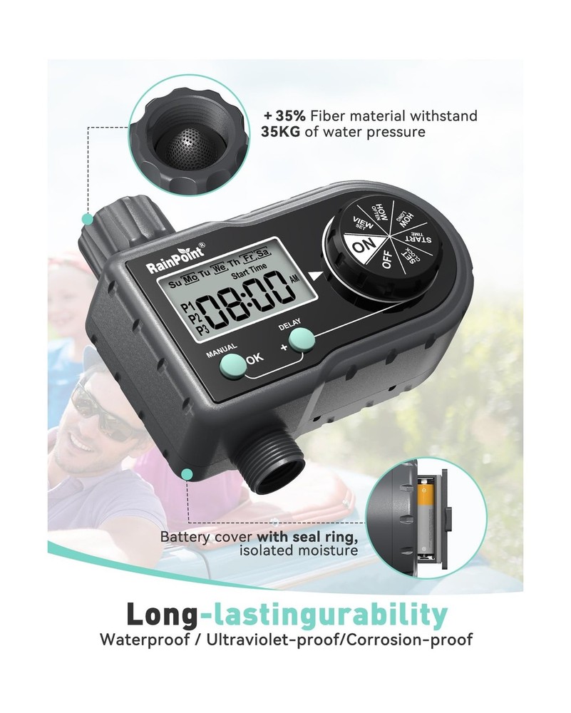 RAINPOINT Sprinkler Timer, Hose Timer with 3 Individual Programs, W... Fast Ship