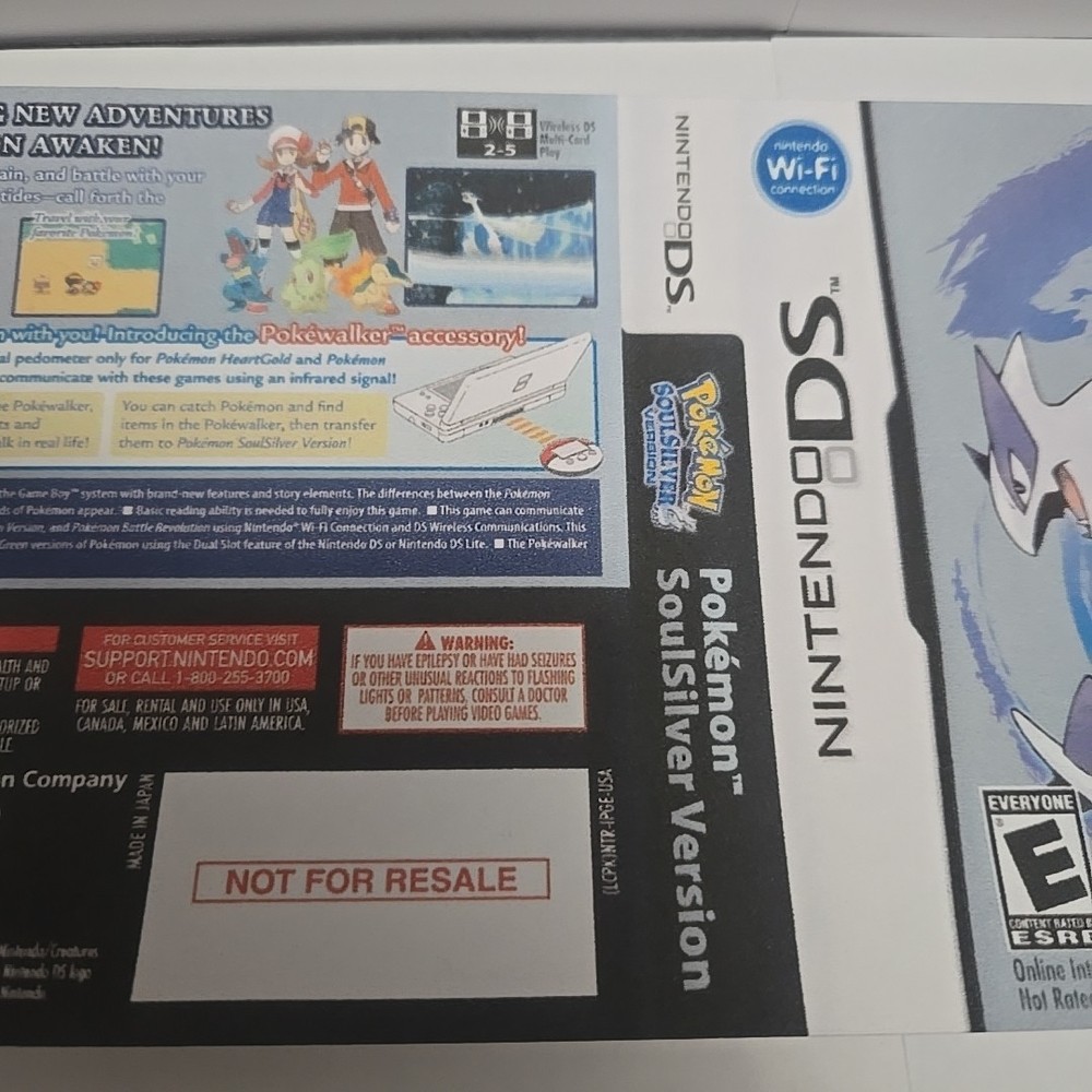 Replacement Case For Pokemon Soul Silver Version Nintendo DS