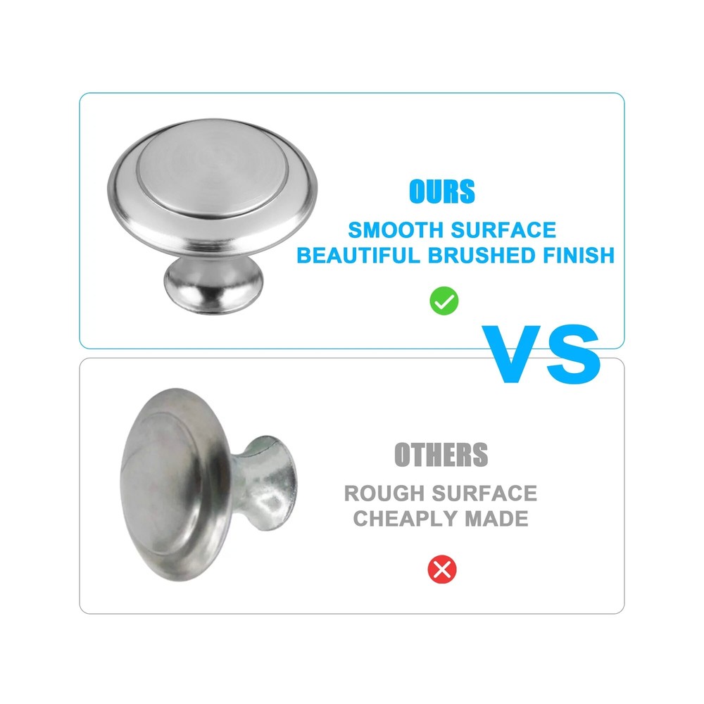 10PCS Cabinet Knobs Brushed Nickel Drawer Pulls Door Handles Kitchen Hardware