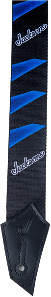 Genuine Jackson Logo Guitar Strap, Headstock Pattern, Black/Blue