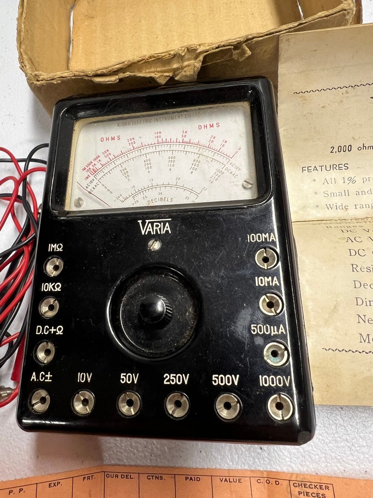 VINTAGE VARIA MULTI TESTER MODEL KS-2, 2000 OHMS/VOLT, UNTESTED
