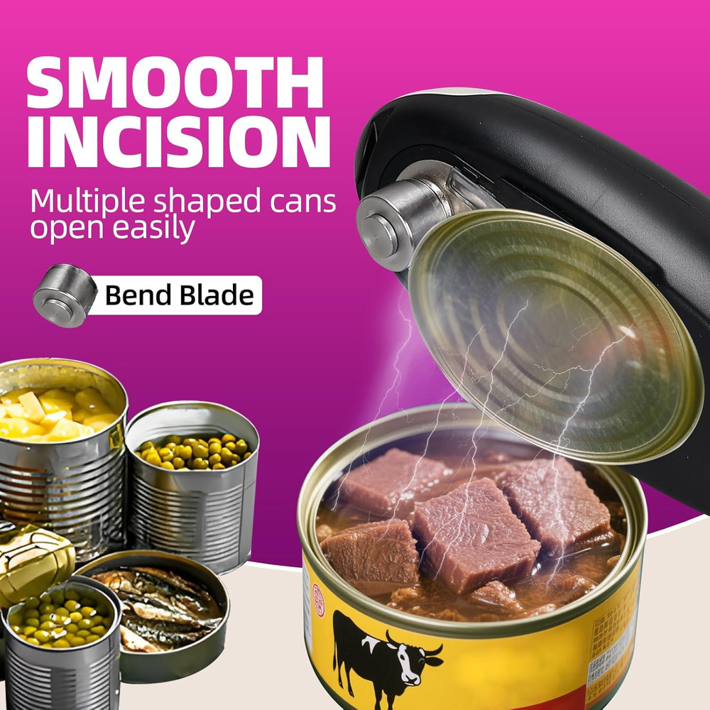Rechargeable Electric Can Opener One Touch Automatic Smooth Edge Tool