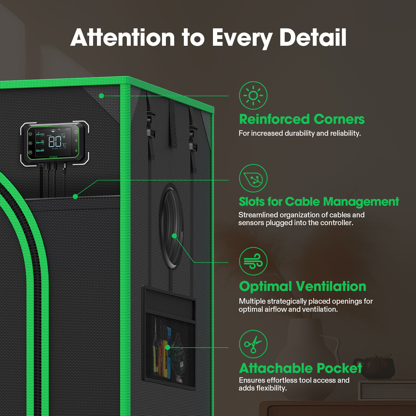 VIVOSUN 32"x32"x63" PRO Complete Grow Tent Kit A150SE Light 4" Fan E42A Control