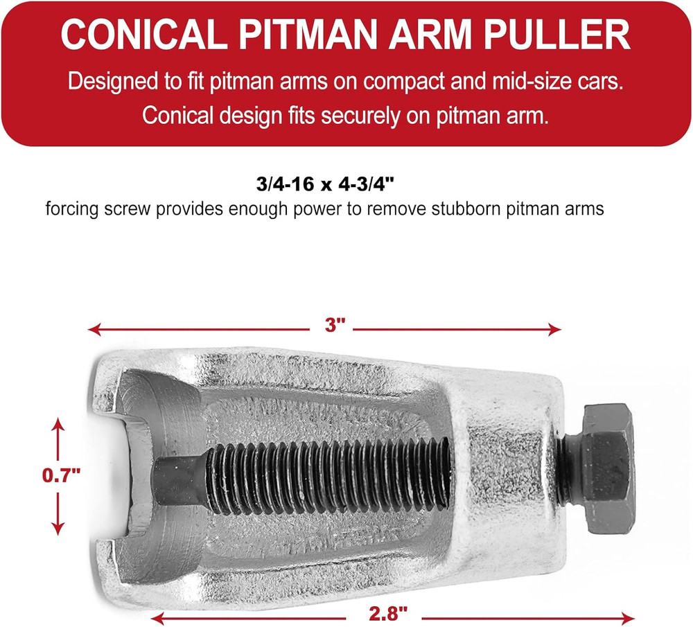 5Pcs Front End Service Tool 5-In-1 Ball Joint Separator, Pitman Arm Puller, Tie