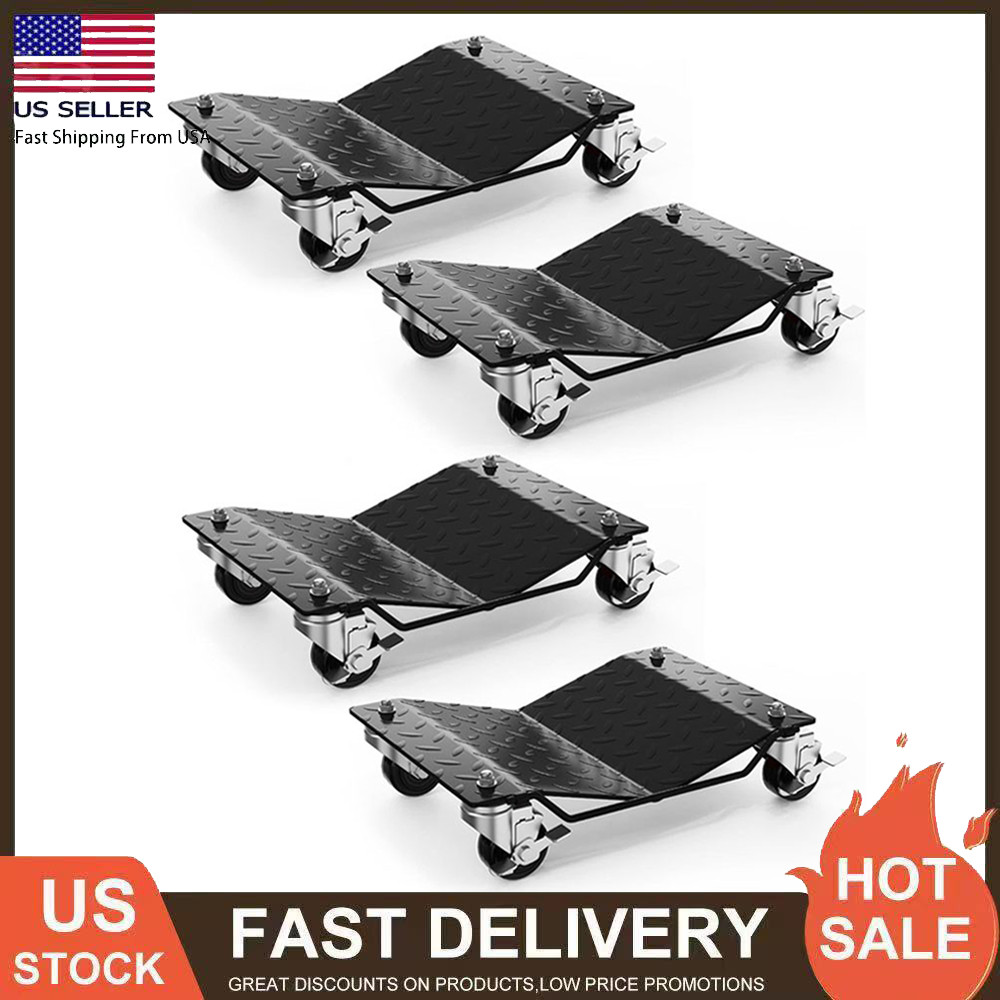 4 Pack Heavy Duty Car Wheel Dolly Set 1500 Lbs Per Dolly Garage Vehicle Mover