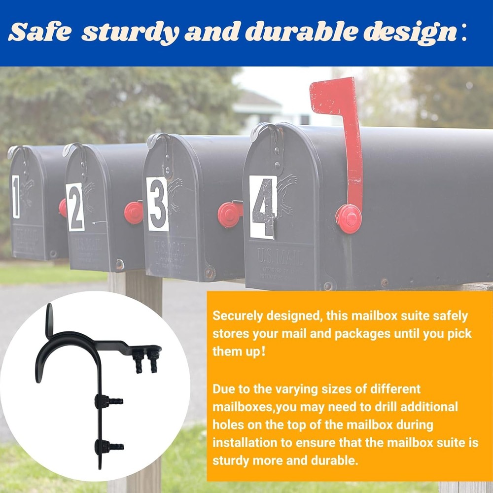 Mailbox Latch and Handle Kit, Thickened Mailbox Latch Replacement Set Easy Insta