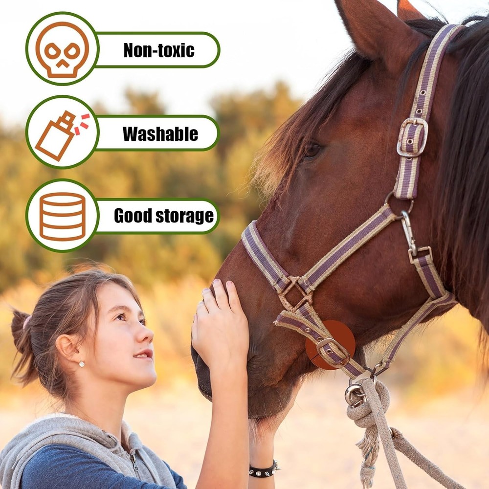 4 Pcs Rubber Bit Guards for Horses Bit Cheek Guards with Hook and Loop Fasten...