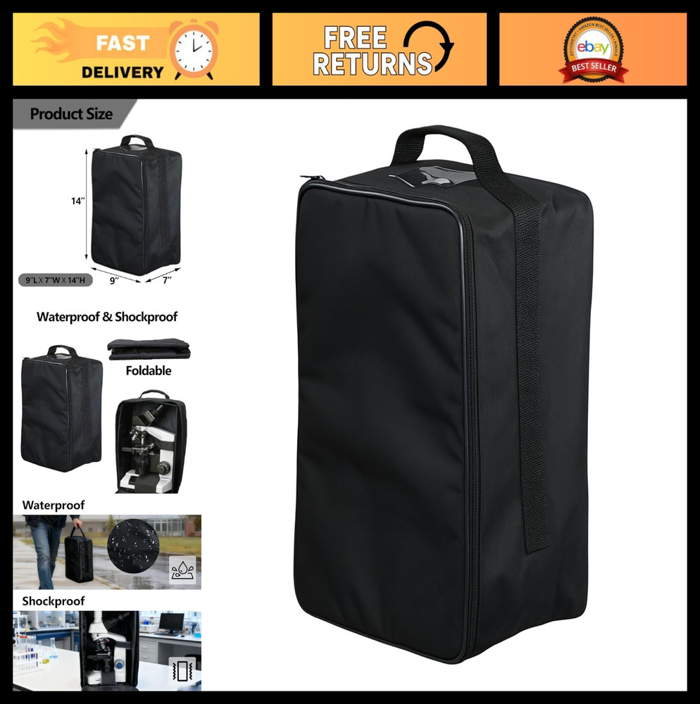 Universal Waterproof Microscope Carrying Case - Foldable, Lightweight, Front Poc