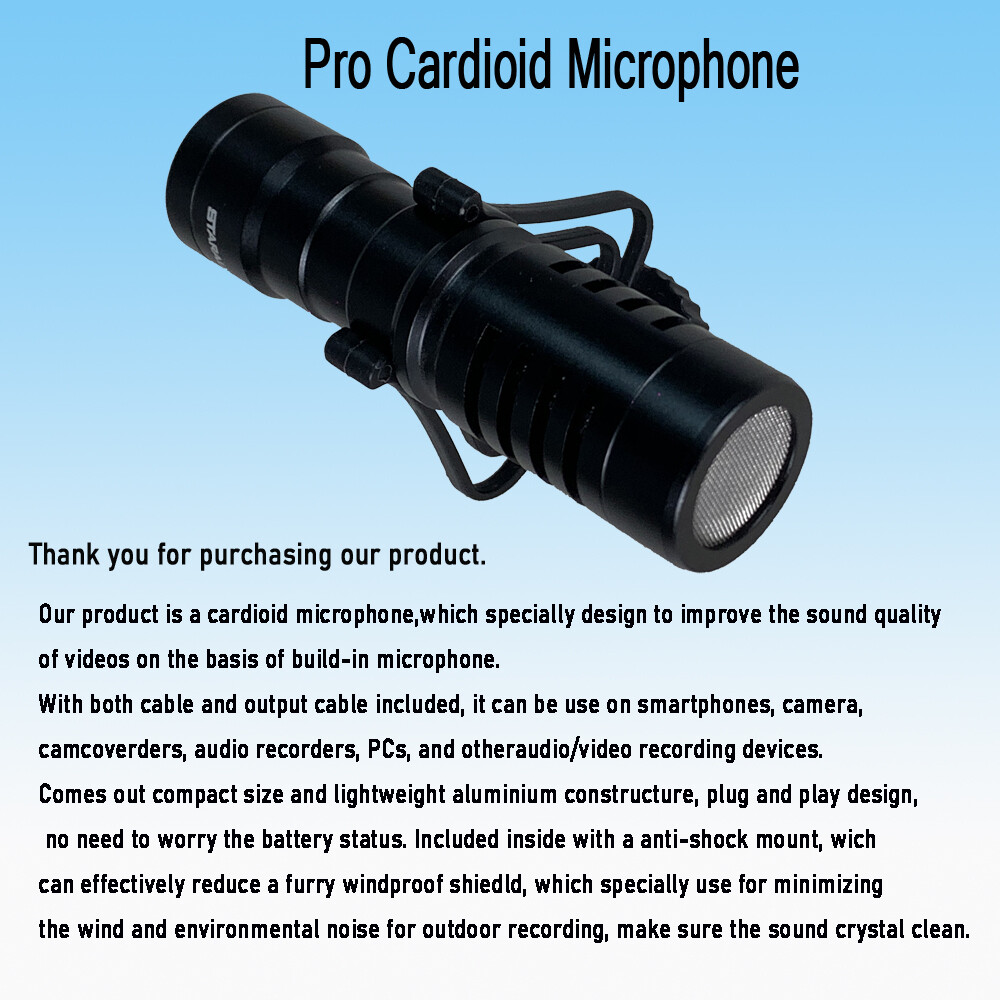 Universal Video Microphone Condensor Nikon Canon DSLR Camera Android Phone Mic