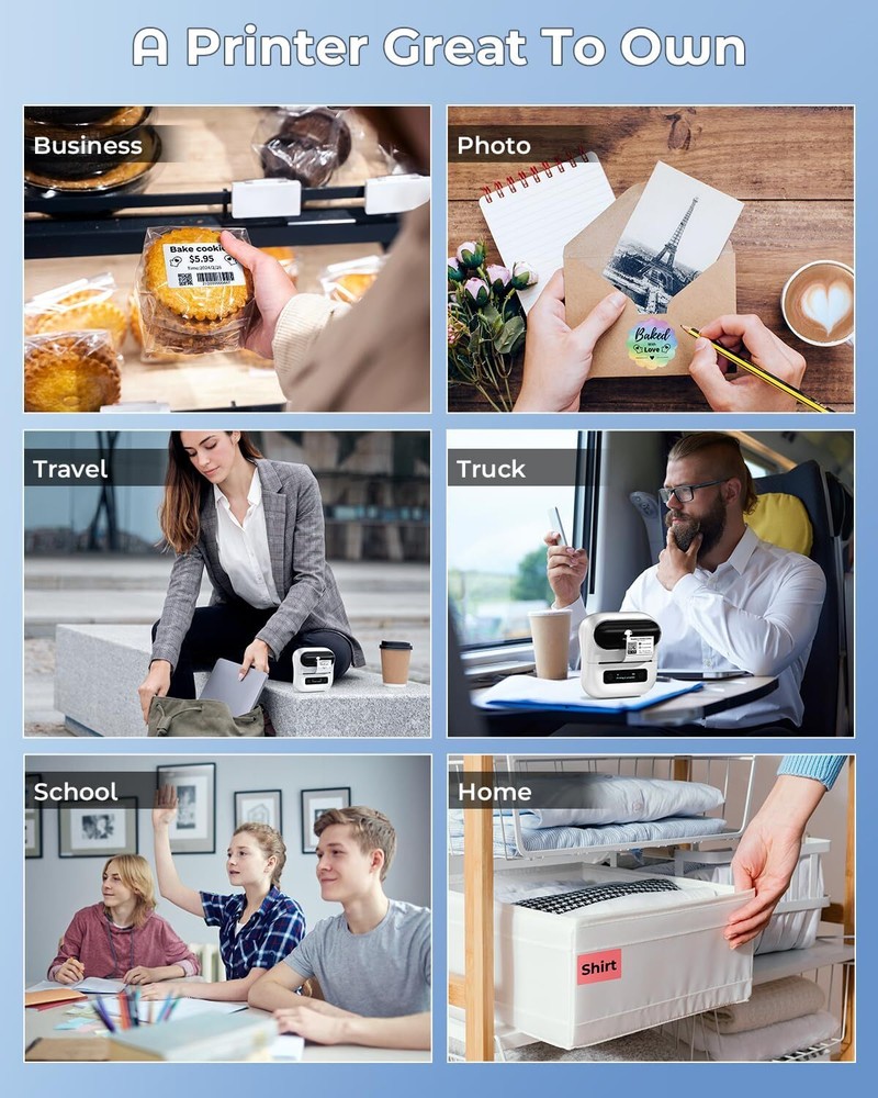 Phomemo M220 Label Maker Portable Printer Thermal Printer Support 20-80mm Label