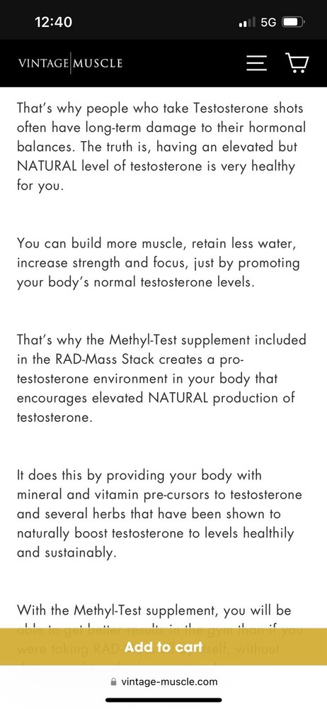 Rad Mass Stack 2 Step Precursor Test Base Muscle Gains By Vintage Muscle 💪🦍💧