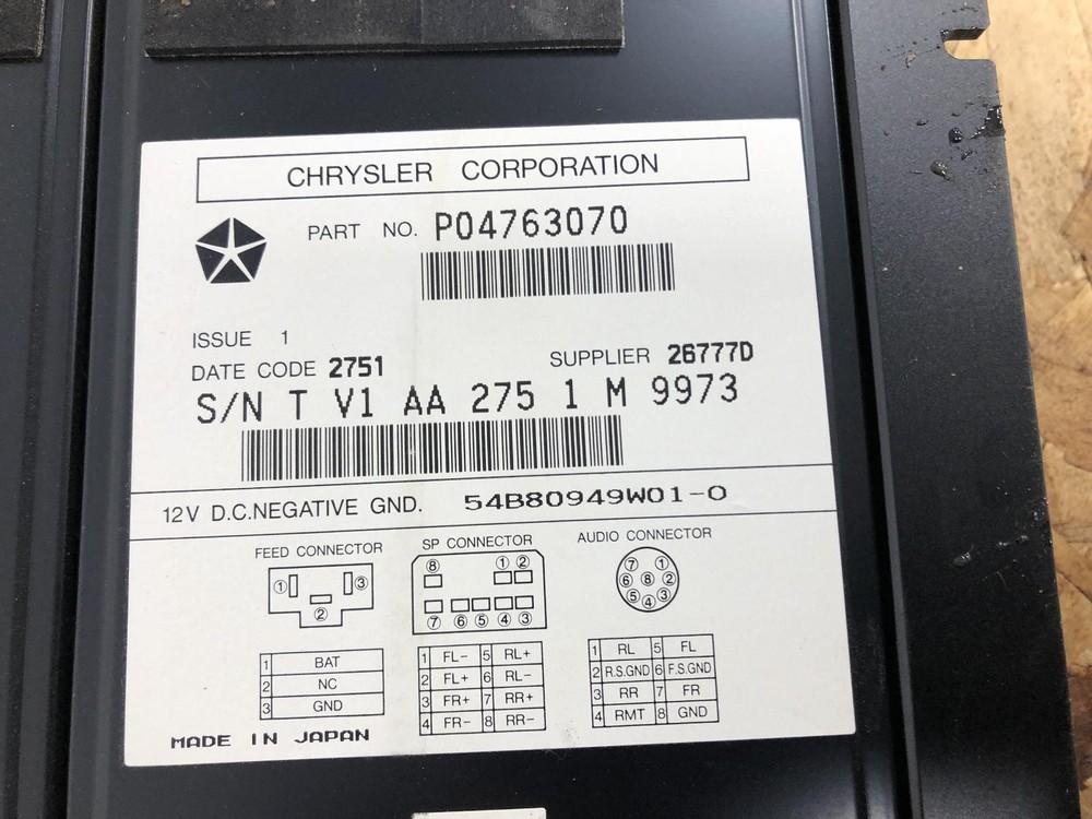 DODGE VIPER A/V AMPLIFIER 97-02