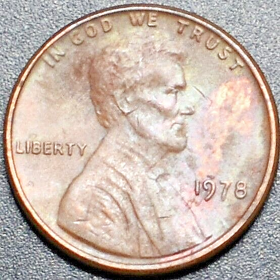 1978 ERROR PENNY DOUBLE LETTERS ON REVERSE WORN DIE 273