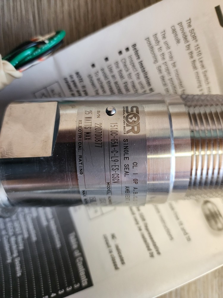 SOR 1510C-G5A-C-L9-ES-CSCV Float Level Switch SOR Level Switch